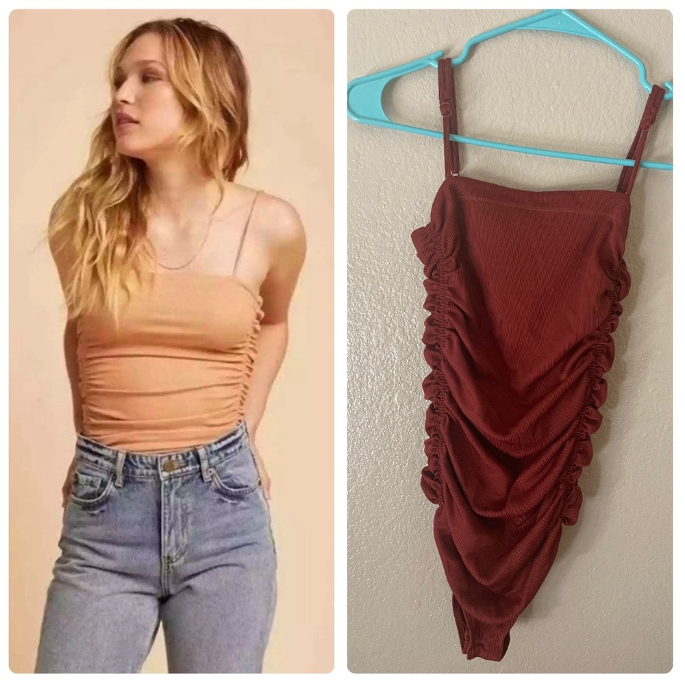 Free People On Your Side Ruched Tank Bodysuit